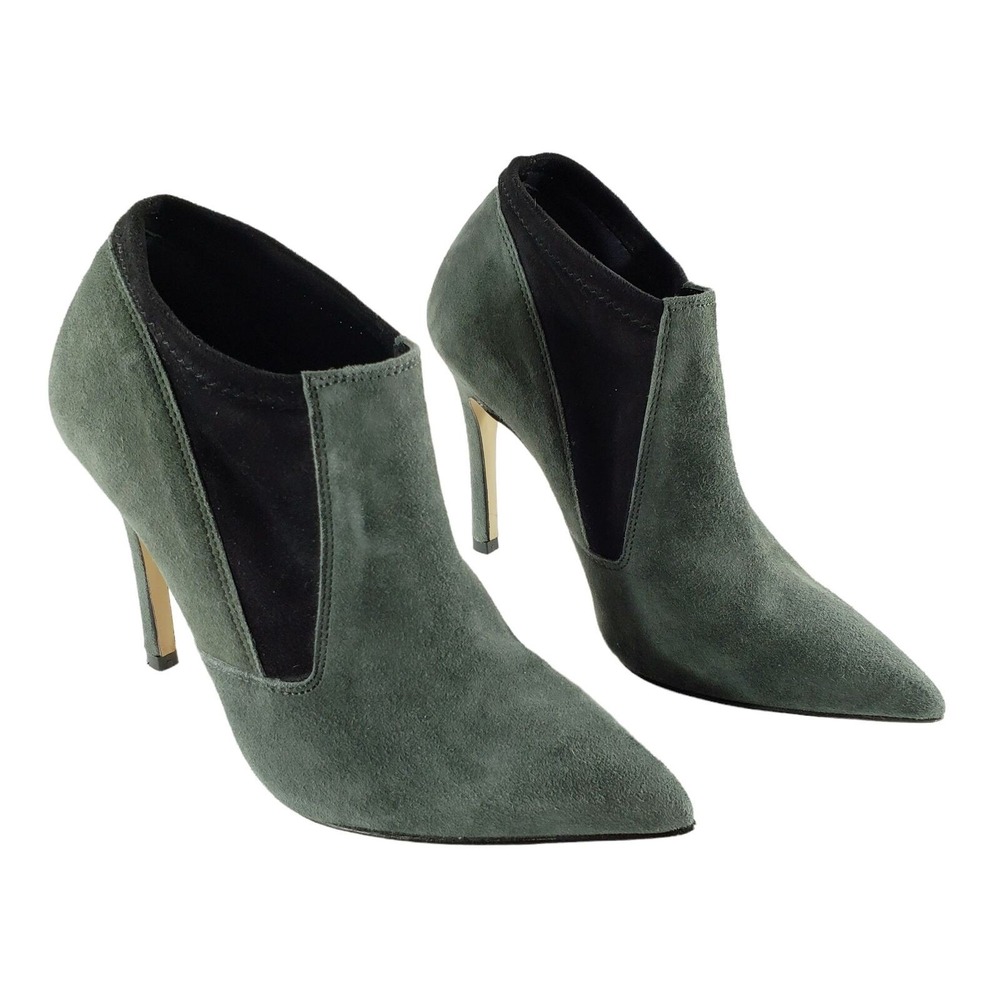 Barneys New York Stiletto Ankle Boots 37‎ Wom Leather Chelsea Pale Green Pointed